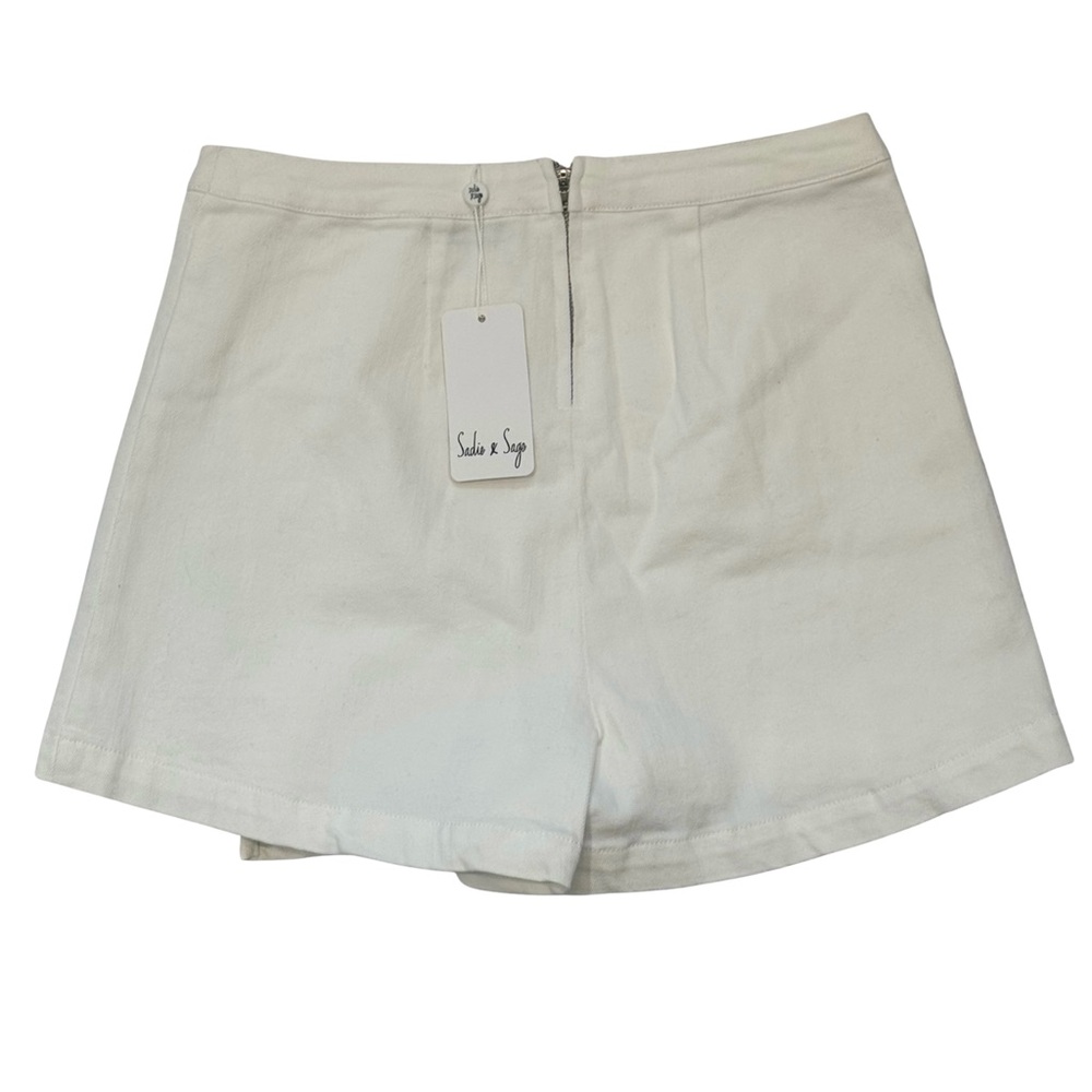 Sadie & Sage NWT White Denim Skort Mini Skirt Shorts Size S Clean Girl Coastal - Picture 3 of 8